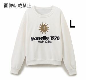 vintage ヴィンテージ レトロ 柄 スウェット トレーナー トップス Lサイズ レディース★ZARA 好きな方に★2024 A/W 秋新作 新品未使用★