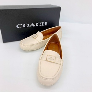 COACH CC637 MONA モナ ドライバー シューズ ドライビングシューズ ローファー ロゴプレート 美品 シンプル 23cm コーチ 靴 DF13117■