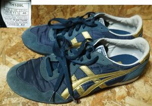 Onitsuka Tiger 本革使用 serrano 29cm 紺/金 TH109L オニツカタイガー　セラーノ アシックス　ASICS