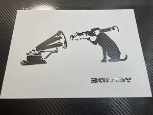 バンクシー【057】【HMV　ロケットランチャー　ドッグ　犬　蓄音機】【Ａ４　厚紙】ステンシルシート　オマージュアート　BANKSY