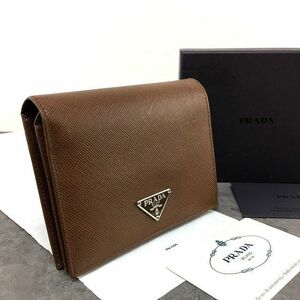 送料込み！ 未使用品 PRADA 二つ折り財布 M668A CACAO 箱付き 54