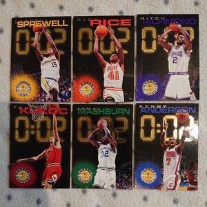 HOOPS 1995 ☆ BUZZER BEATER 6枚セット ☆ LATRELL SPREWELL GLEN RICE MITCH RICHMOND TONI KUKOC JAMAL MASHBURN KENNY ANDERSON ☆ NBA