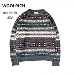 USA製 WOOLRICH ウールリッチ ウール ノルディックニット YM14b