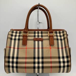 BURBERRY バーバリー ハンドバッグ ノバチェック ボストンバッグ レディース