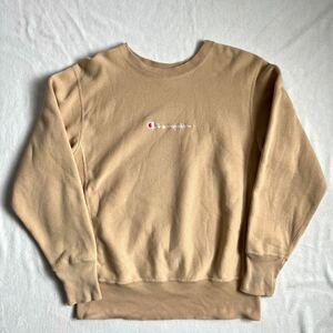 champion 単色青タグ スウェット リバースウィーブ M 刺繍デザイン