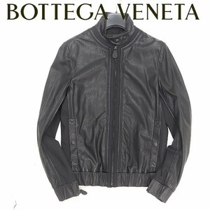 国内正規品●BOTTEGA VENETA ボッテガ ヴェネタ ラムレザー ライダース ジャケット 黒 ブラック 38