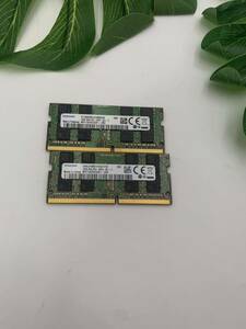 SNMSUNG 2RX8 PC4-2400T-SE1-11 16GB×1 ノート用メモリ動作品 2枚セット 