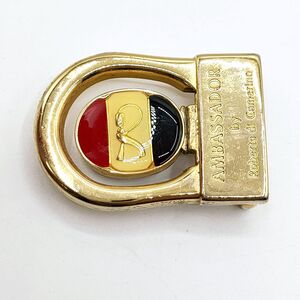 【中古】AMBASSADOR by Roberta di Camerino ロベルタディカメリーノ バックル のみ リバーシブル ロゴ 使用可能ベルト幅 約3.5cm