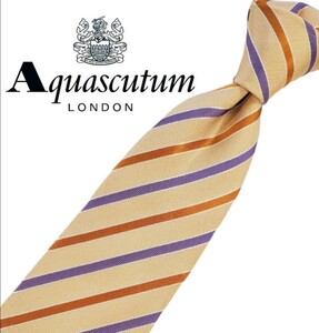 272/ 良好 Aquascutum アクアスキュータム 中古 USED ストライプ柄 レジメンタル ネクタイ