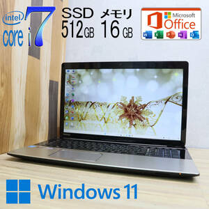 ★完動品 最上級4世代4コアi7！新品SSD512GB メモリ16GB★AZ87/TG Core i7-4720HQ Webカメラ Win11 MS Office2019 Home&Business★P71729