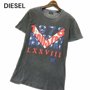 DIESEL ディーゼル 春夏 ヴィンテージ加工★ スター プリント 半袖 カットソー Tシャツ Sz.S　メンズ グレー　A4T04086_4#D