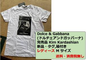 【完売品/新品/箱入り】DOLCE&GABBANA(ドルチェ&ガッバーナ)/Tシャツ(Tシャツ)/ホワイト/レディース M/KIMグラフィック