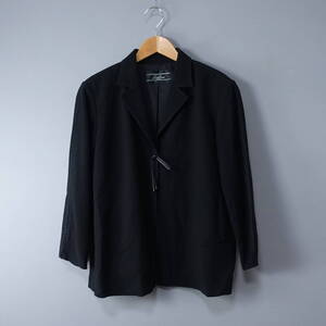 ☆美品☆Leilian/レリアン/11/ウール/シルク/カシミヤジャケット/ブラック/黒/レディース/トップス