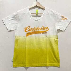 SALE! メール便可能! CALDEIRA (キャルデラ) ソフト Uネック Tシャツ (S) YELLOW | futsal soccer フットサル サッカー イエロー セール