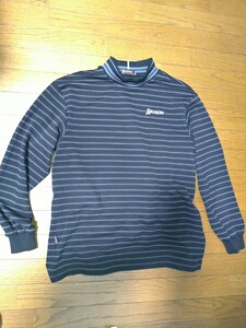 SRIXON スリクソン 長袖ハイネックゴルフシャツ　長袖ネックシャツ サイズLL(XL)メンズゴルフウェア　黒ボーダー