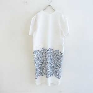 【定価8.3万】ミナペルホネン mina perhonen *following day リネン刺繍ドレスワンピース*36ホワイト(33-2405-705)【91F42】