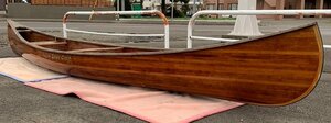 ★ indian canoe craft 村林秀尚 インディアン カヌー クラフト カナディアンカヌー 全長約500×全幅約90ｃｍ 木製 手作り 札幌 引取り限定