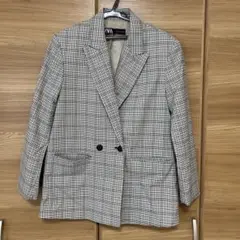 ZARA チェック柄 テーラードジャケット XS