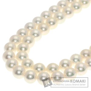 MIKIMOTO ミキモト パール 真珠 2連 ネックレス K18ホワイトゴールド レディース 中古