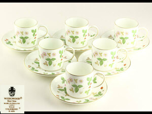 洋食器　WEDGWOOD　ウェッジウッド　WILD STRAWBERRY　カップ&ソーサ　6客　F1406