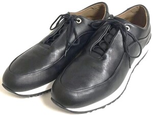 【極美品 定価11万円】23AW JOHN LOBB ジョンロブ イタリア製 リバーII レザー スニーカー 9サイズ シューズ ビジネスシューズ ブラック 黒