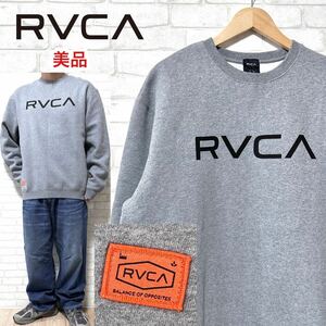 ☆美品☆ RVCA ルーカ ビッグロゴクルーネック スウェットシャツ 裏起毛