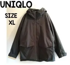 美品UNIQLOハイブリッドダウンパーカ（3Dカット）SIZEXLダークグリーン