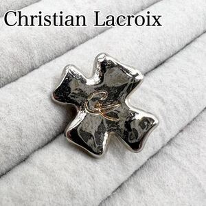 【希少】Christian Lacroix クリスチャンラクロワ　ピンブローチ　クロス　ゴールド　送料無料