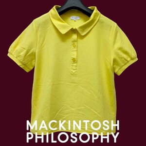 MACKINTOSH PHILOSOPHY / マッキントッシュ フィロソフィー レディース 半袖ポロシャツ イエロー 38サイズ 日本製 I-4300