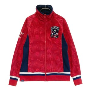 FILA GOLF フィラゴルフ 裏起毛 ジップジャケット 総柄 レッド系 M [240101271301] ゴルフウェア メンズ