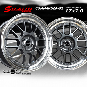 ■ ステルスレーシング COMMANDER 02 ■ 17x7.0J　OFF+38　PCD100　KAPSEN 205/45R17 タイヤ付4本セット　深リム/段リム/カスタムサイズ!!