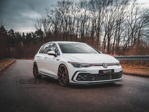 フォルクスワーゲン ゴルフ 8 Rライン/GTI フロント リップ スポイラー V4 / フロント スプリッタ― エプロン バンパー ディフューザー