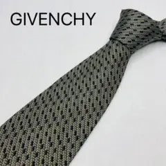 GIVENCHYジバンシー　ネクタイ　グレー総柄　高級シルク100%