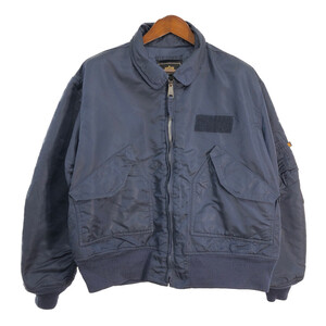 ALPHA INDUSTRIES アルファ インダストリーズ CWU-45/P フライトジャケット ミリタリー ネイビー (メンズ XL) 中古 古着 R0511