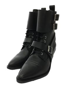 ALLSAINTS SPITALFIELDS◆KATY POLI LEATHER BOOTS/レースアップブーツ/36/BLK/レザー