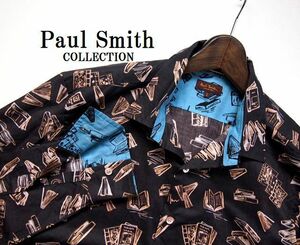 ●Paul Smith COLLECTION ポールスミス コレクション フォーリングブック プリント 長袖シャツ L 総柄 本柄 22AW ジョイックス