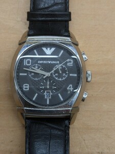 【c726】【稼働品】 EMPORIO ARMANI エンポリオアルマーニ 腕時計 AR-0347 クオーツ アナログ ブラック シルバー クロノグラフ