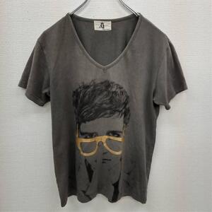 Mr.Q(ONE)プリントTシャツ＊トップス＊カットソー＊半袖＊Vネック