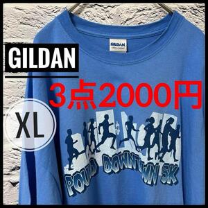 【 GILDAN 】ギルダン ブルー 水色 青 XL メンズ 古着 半袖 LL　レディース　ヴィンテージ　大きいサイズ　古着　US古着　アメカジ