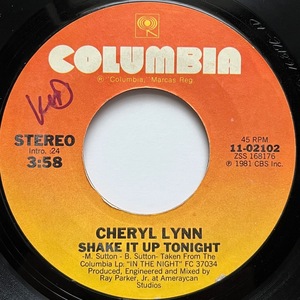 【試聴 7inch】Cheryl Lynn / Shake It Up Tonight 7インチ 45 muro koco フリーソウル サバービア Ray Paker Jr.