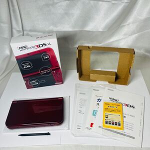 ★1円～ 美品 動作確認済 New NINTENDO 3DSLL 本体 メタリックレッド 任天堂 送料全国600円 ニンテンドー metallic red 付属品完備