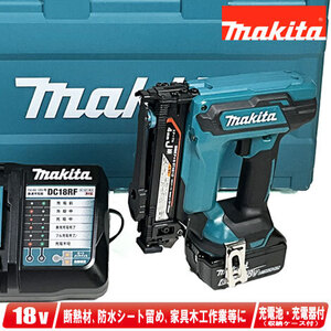 マキタ　18V　充電式タッカ（10mm・Ｊ線）ST121DRG　6.0Ah Li-ion電池(BL1860B)1個　充電器(DC18RF)　ケース