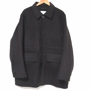 美品 22AW OVERCOAT オーバーコート ドロップショルダー ショート メルトンオーバーコート F22C013-DWDB サイズ1 ダークブラウン C0604