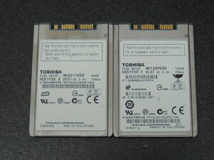 【2台まとめ売り/検品済み】TOSHIBA 1.8インチHDD MK8017GSG 80GB / MK1229GSG 120GB 管理:A-48