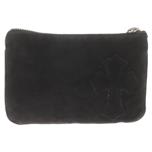 CHROME HEARTS クロムハーツ ZPR CHNG PURSE CRS チェンジパース クロスパッチ デストロイレザー ダガージップ コインケース ブラック