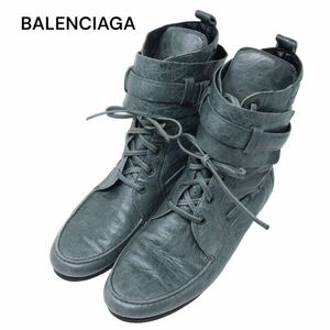 美品★ BALENCIAGA バレンシアガ ベルテッド♪ キルティング ハイカット レザー ブーツ Sz.41　レディース　K3G00066_B#T