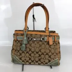 COACH コーチ ハンドバッグ ベージュ ブルー レディース ブランド