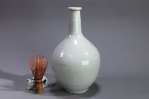 BE972　古伊万里 白磁 鶴首 徳利 高さ約265mm 花瓶　壺　 古美術 古道具 時代物