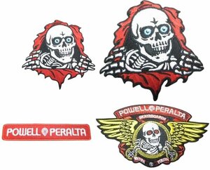 JB即決 POWELL PERALTA パウエル BONES ボーンズ PATCH　ワッペン パッチ 4枚セット 新品 リッパー ウイングリッパー P.Pロゴ USA