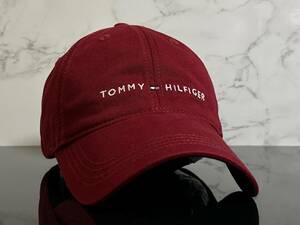 【未使用品】591KC上品★TOMMY HILFIGERトミー・ヒルフィガ－ キャップ CAP 上品で高級感のあるボルドーのコットン素材《FREEサイズ》